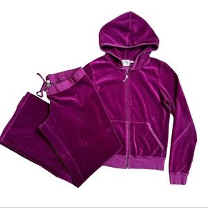 Juicy Couture Berry Velour Track Suit Set Large Rare Y2K 2000